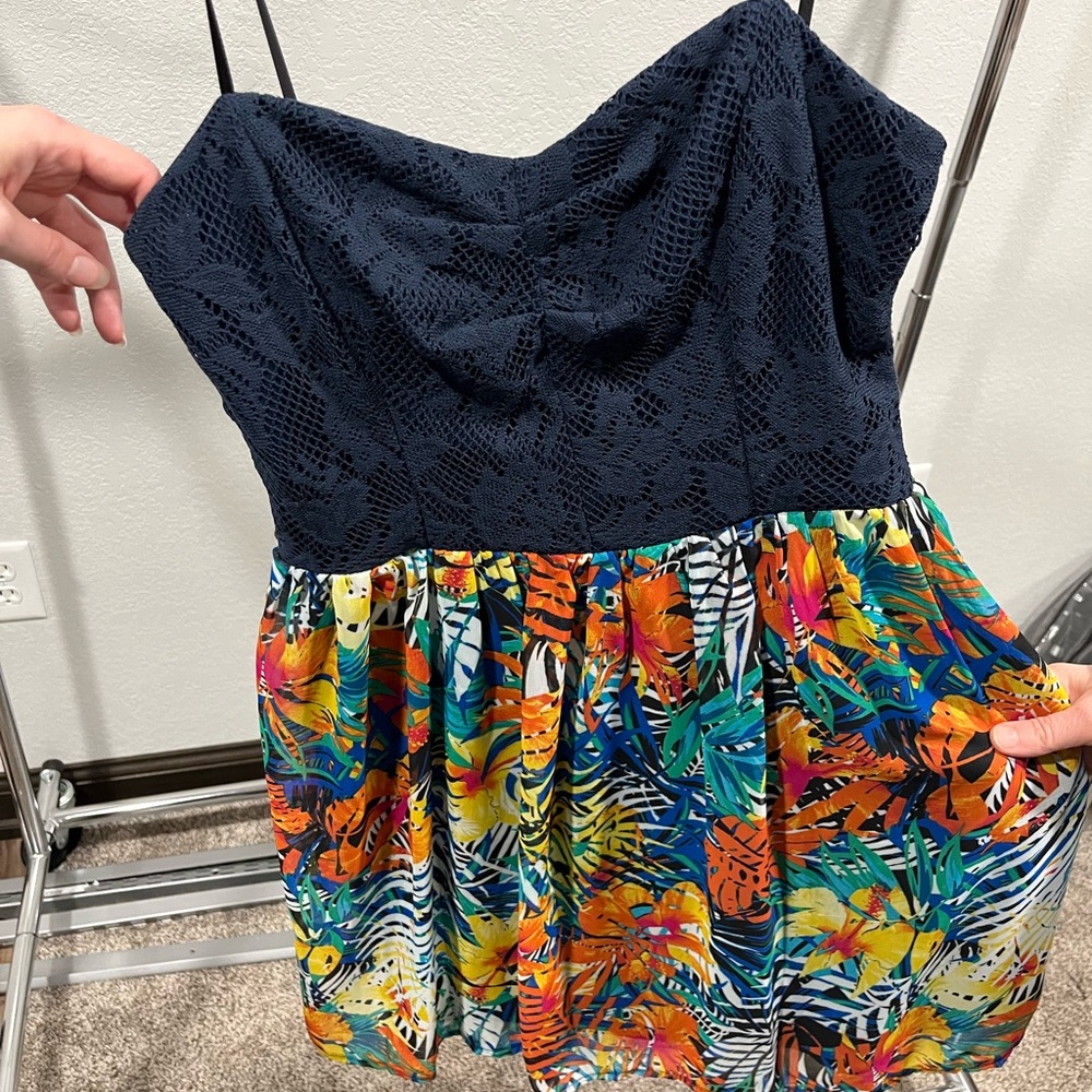 Strapless Patterned Juniors Dress - image 3